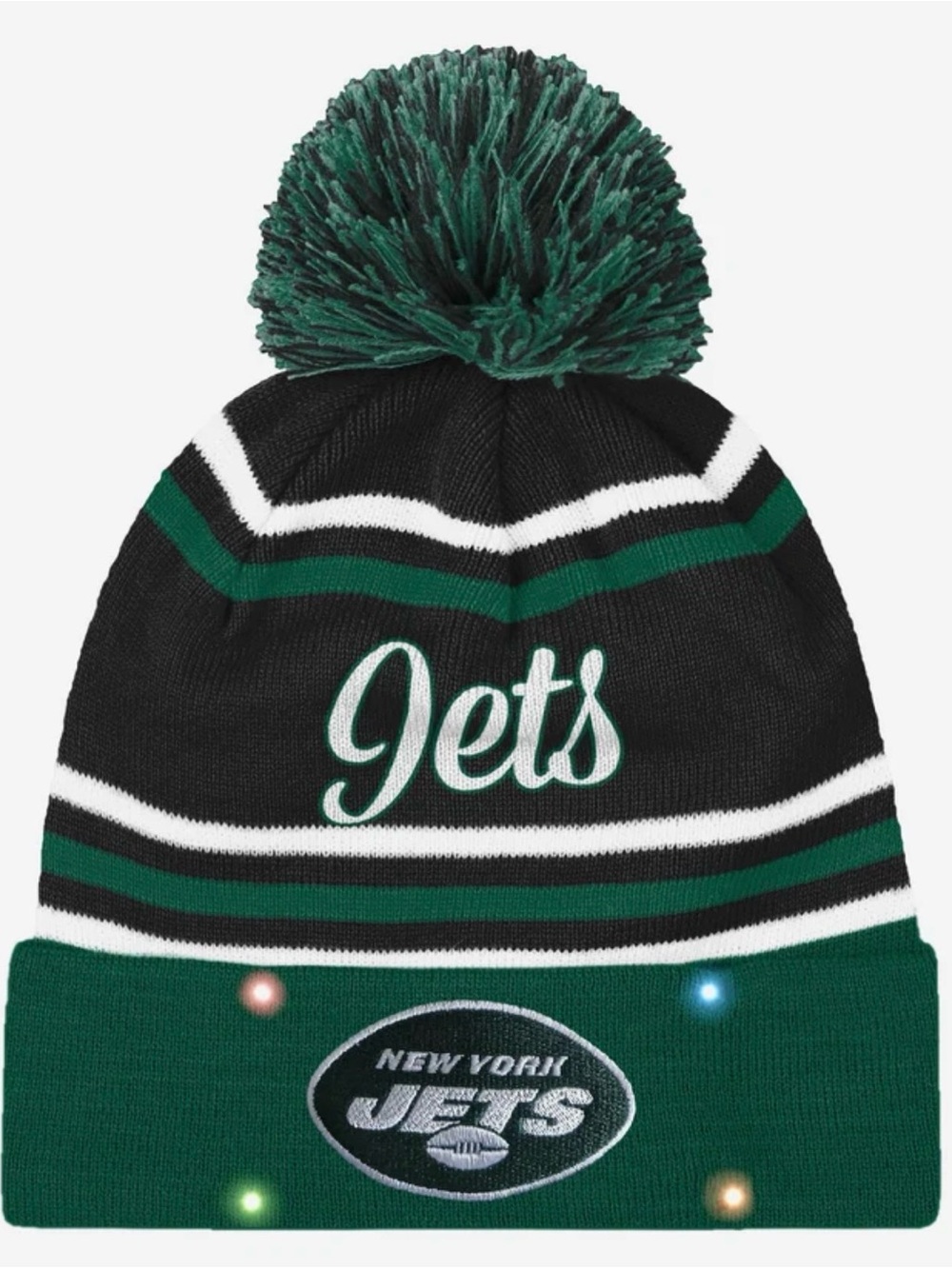 New York Jets Womens Wordmark Script Light Up Beanie